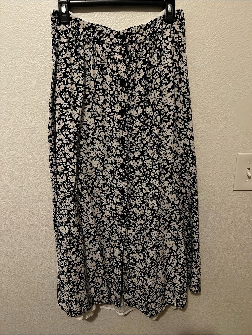 & Other Stories Navy and White Floral Maxi Skirt